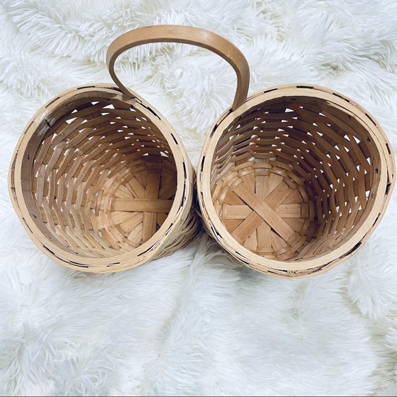 Boho | Vintage Wicker/Woven Double Wine Tote - Picture 12 of 14